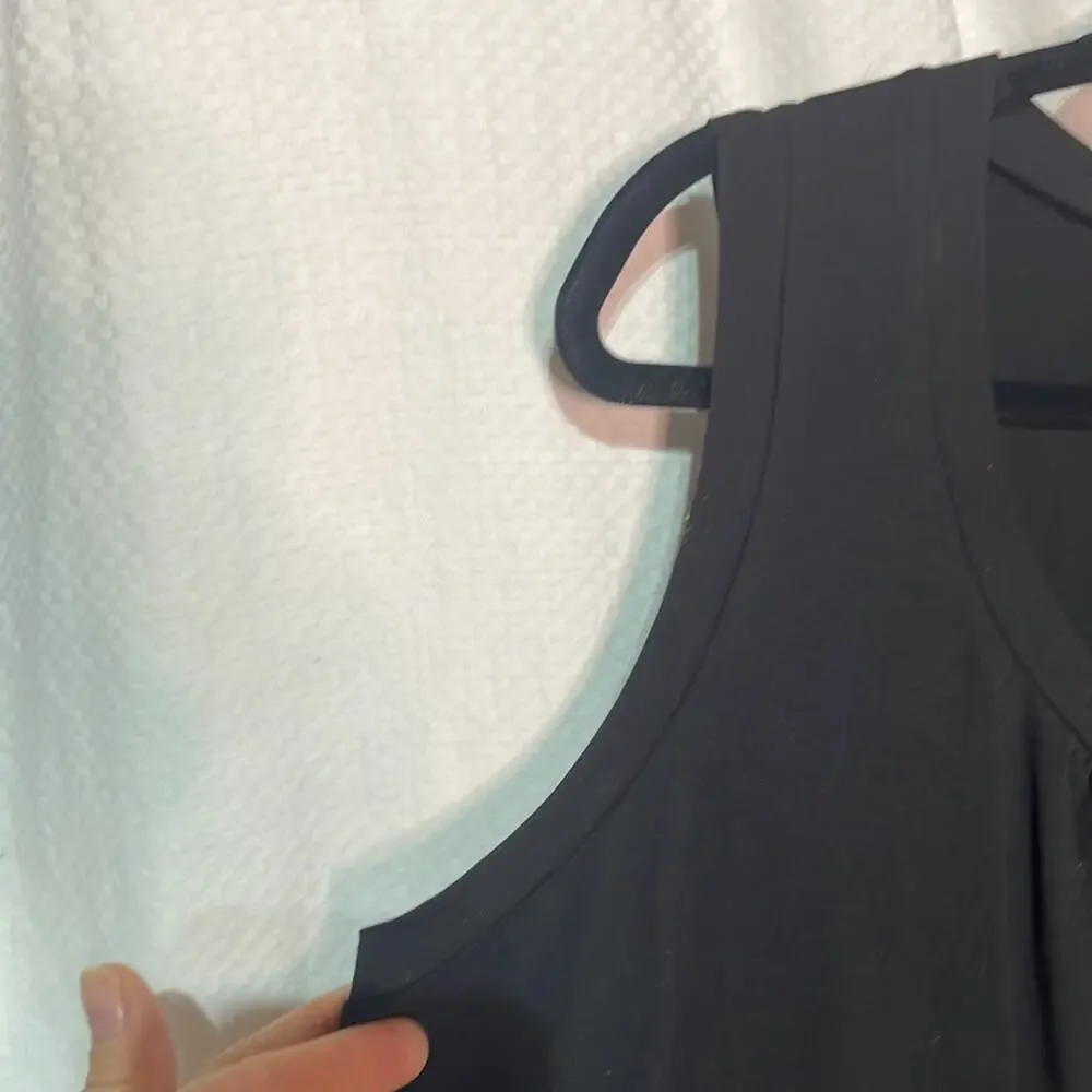 Saint Tropez West 2x black scoop neck with gathers nwot perfect